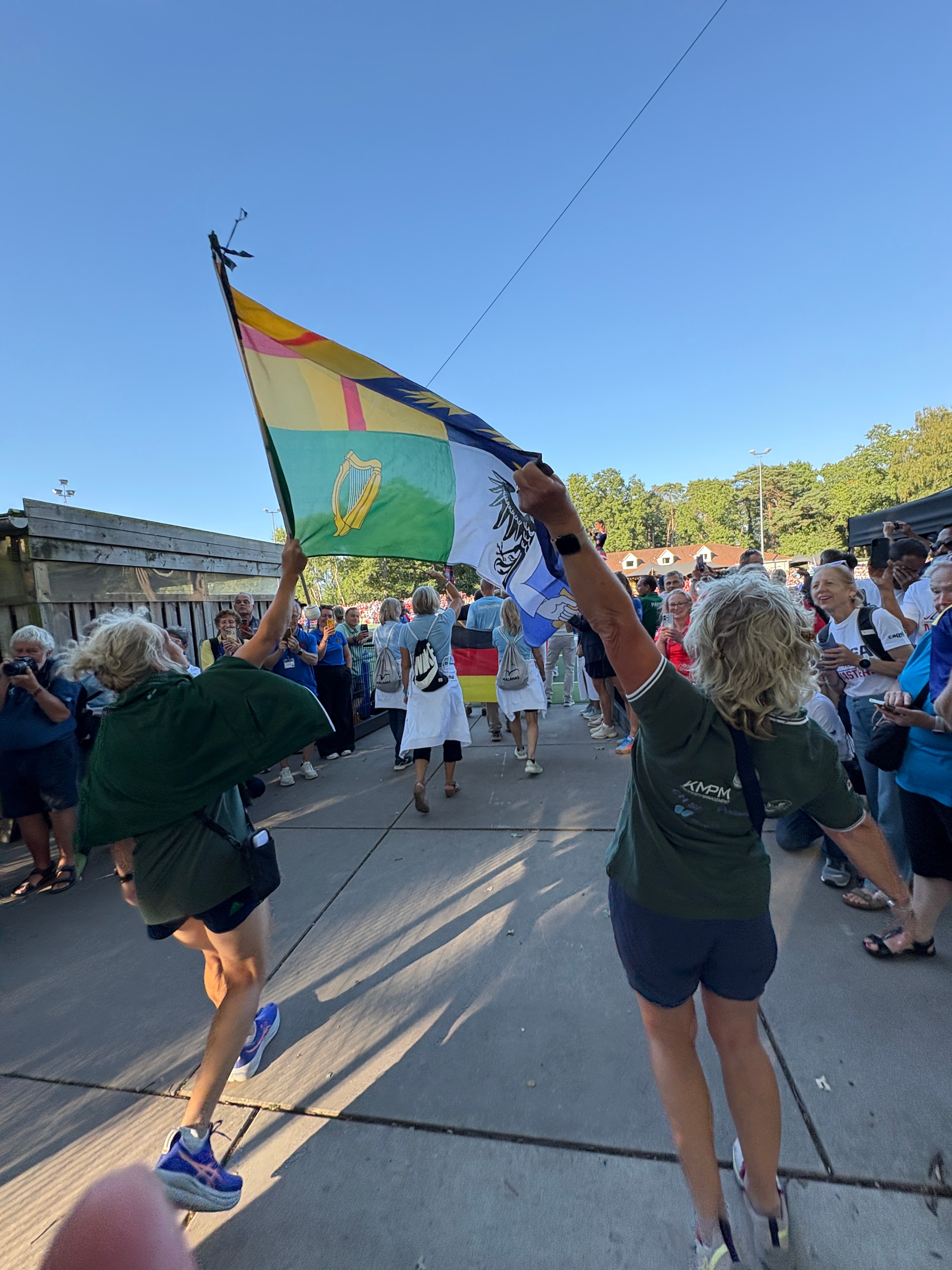 Ireland supporters wave provincial flag at the World Cup 2026 opening ceremony